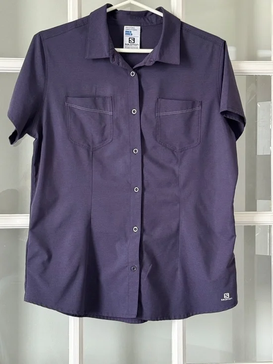 Salomon Women's Navy Blue Hiking Shirt XL  Excellent Condition - Performance Tee - Picture 2 of 8